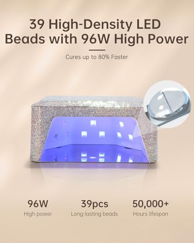 Cordless UV Nail Lamp for Gel Nails - Professional Salon & Home Use - Diamond Variation