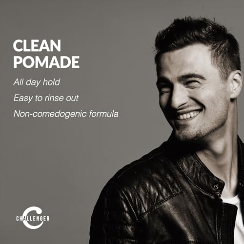 Challenger Fragrance-Free Hair Pomade Combo 4.5 Fl Oz - Medium Firm Hold, Natural Finish, Water Soluble, Travel Size