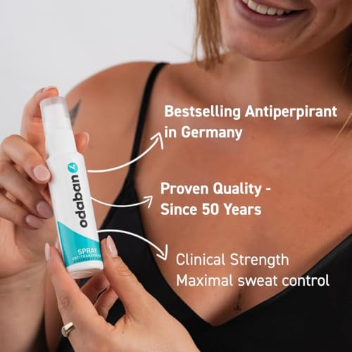 Odaban Antiperspirant Spray 1 Fl Oz for Body Hands Feet Underarms - Fragrance-Free, Dermatologically Tested, Long-Lasting Hyperhidrosis Relief