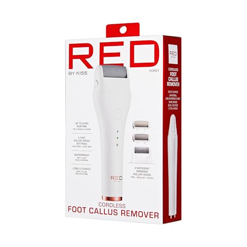 Cordless Electric Foot Callus Remover with Large Roller Heads & Dual Speed - Wet & Dry Use