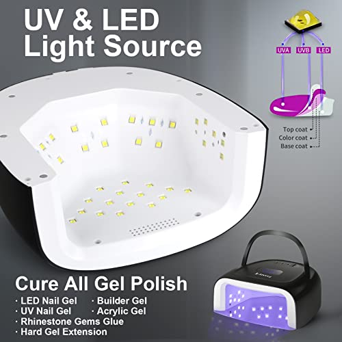Cordless 60W UV LED Nail Lamp for Gel Nails – Linssy Black