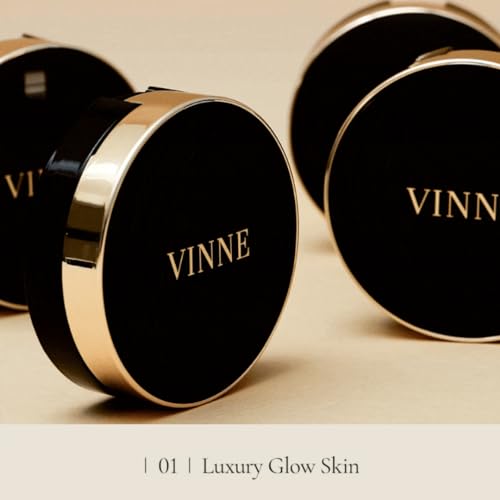 VINNE Korean Cushion Foundation 1 Oz Light Beige - Natural Dewy Finish, Long Lasting, Refill Not Included