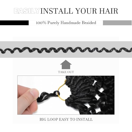 24 Inch Passion Twist Crochet Hair - 8 Packs Water Wave Braiding Extensions - Black 1B#