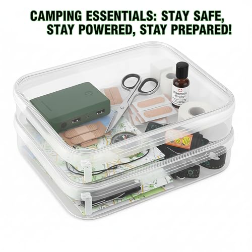 Clear Hard Shell Zipper Case, PET Travel Organizer Box, Transparent Storage Case for Cosmetics Toiletries, Toy Container for Home, Office, Stationery,2L+1M+1S