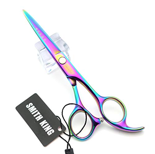 Smithking Rainbow 5.5 Inch Hair Cutting Scissors Set with Thinning Shears & Case