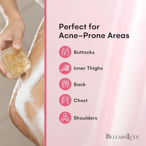 Body Acne Soap Bar: Antibacterial Bar for Butt, Thighs, Back, Body Acne, Folliculitis & Fungal Prone Skin - Tea Tree Oil, Sulfur & Salicylic Acid Soap - Reduce Bumps, Clogged Pores