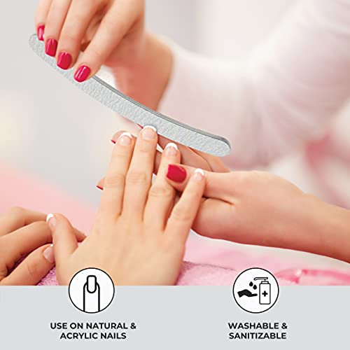 ForPro Professional Zebra Curved Foam Nail Files 50 Pack - Manicure & Pedicure