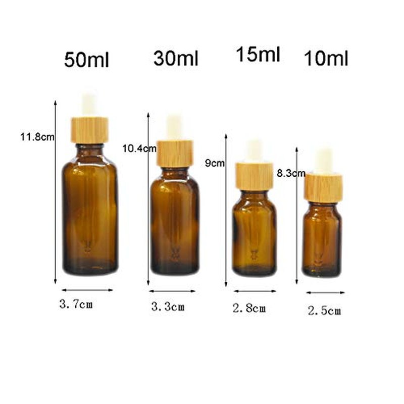 8 Pcs Amber Glass Dropper Bottles,Essential Oil Bottles Perfume Sample Vials With Glass Eye Dropper And Gold Lids Funnel&Pipettes Included (15ml/0.5oz)
