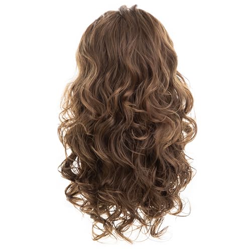 RicHyun Men's Long Curly Wavy Brown Wig Synthetic Cosplay Hair - Halloween & Party Costume