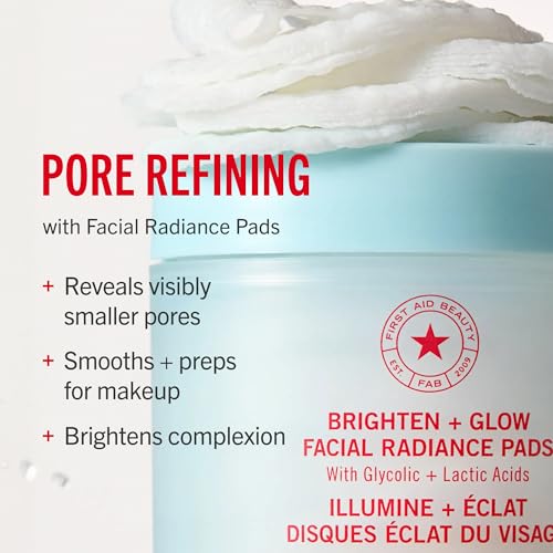 Facial Radiance Pads 60 Count - Brightening & Exfoliating for Sensitive Skin