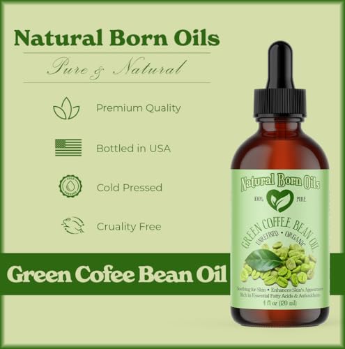 Organic Green Coffee Bean Oil - 4oz Cold-Pressed Skin & Hair Nourishment