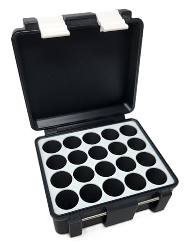Black/White 20x 10ml Vial Storage Cases, Freezer Safe Hard Shell Organizer