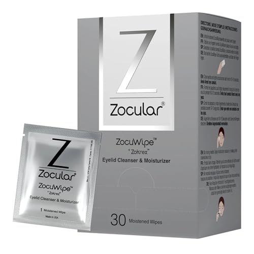 Zocular Zocuwipe Eyelid Wipes with Natural Okra Complex ? Gentle Eyelid Cleansing & Moisturizing Pads ? 40 Count