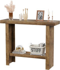 LIFECHOVY Farmhouse Narrow Wood Entryway Console Table with Storage - Brown