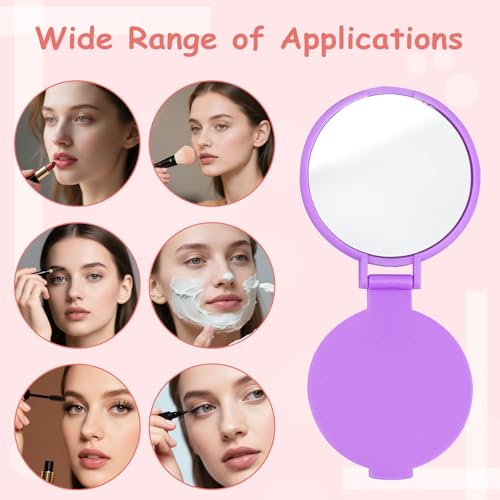 120-Pack Compact Pocket Mirrors Bulk with 6 Colors - 63mm Travel Makeup Mirrors
