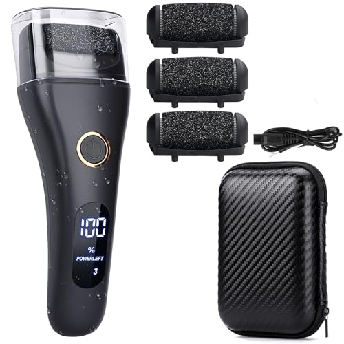 Celepen Electric Foot File Callus Remover with Storage Bag, 3-Speed Pedicure Kit