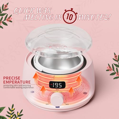 Ajoura Digital Wax Warmer Pink - Quick-Heat Hair Removal Kit with LCD Control