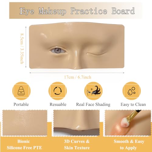 White Makeup Practice Mannequin Face with 3D Reusable Face for Beginners & Artists