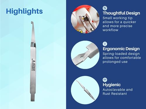 Orthodontic Bracket Placer & Holder Tweezers - Stainless Steel, 10 Pack Variation
