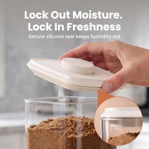 SMIRLY Glass Airtight Food Storage Containers with Pop Lids - White, 8-Piece Set