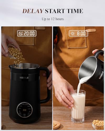 KIDISLE 32oz Automatic Nut Milk Maker Machine Black - Self-Cleaning & Delay Start