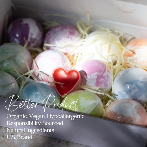 Mother’s Day Bath Bombs Set - 12 Relaxing Aromatherapy Bath Balls for Women - Gift for Mom
