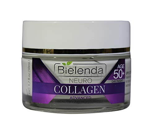 Bielenda Neuro Collagen 3 Peptides Vitamin C & E Moisturizer 50+ - Day & Night Skincare, 1.7 fl oz