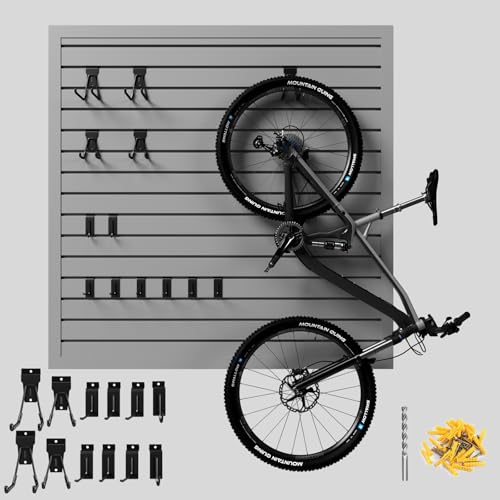 Plastic PVC Slatwall Panel for Garage Wall Organizer - 4x4 ft Grey - Ginchain