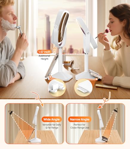 Gospire Lighted Makeup Mirror with 10X Magnification & Adjustable Height