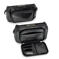 TREND-X PU Leather Makeup Bag with Brush Compartment, Open Flat Travel Cosmetic Organizer for Women, Large Capacity Vanity Makeup Bag