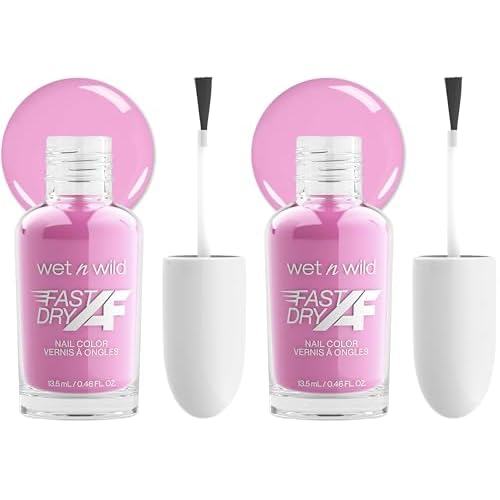 wet n wild Fast Dry AF Nail Polish Color, Pink Heels On The Beach | Quick Drying - 40 Seconds | Long Lasting - 5 Days, Shine (0.46 Fl Oz) (Pack of 2)