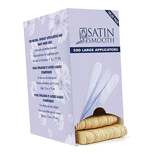 Satin Smooth Hair Waxing Large Applicators, 500 count