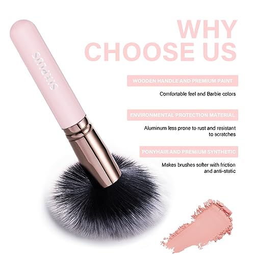 SIXPLUS Travel Makeup Brushes with Case, 15 Pcs Pink Makeup Brush Set Professional for Foundation Powder Concealer Eyeshadow Blush, Covers, Best Make Up Brush Kit Gift for Women Girlfriend Mom