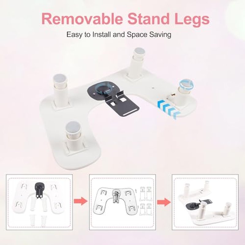 Big Arm Rest for Nails Tech with Rotating Phone Holder: 3nd Generation U-Shaped Manicure Nail Arm Rest Stand Height Adjustable Armrest for Acrylic Nails(Pink)