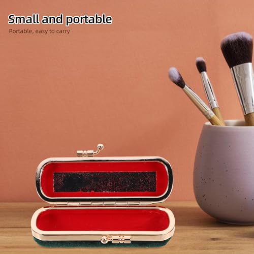 Cabilock Vintage Lipstick Box with Mirror Elegant Makeup Holder for Lipstick Lip Balm & Essential Oils Compact Travel Cosmetic Case