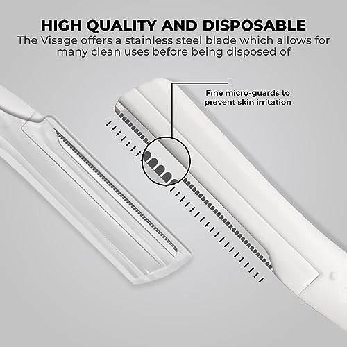 Visage Precision Facial Razors, Touch-up Dermaplaning Tool, Eyebrow Razor, Facial Hair/Peach Fuzz Removal, Face Shavers for Women and Men - 3 count