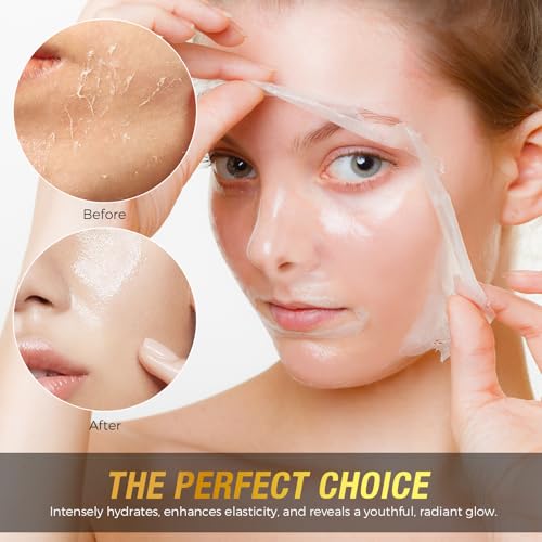 2Pack 9000PPM Snail Mucin Collagen Overnight Wrapping Peel Off Mask for Intensive Hydrating, Skin Barrier Repairing, Reducing Sagging/Wrinkles/Fine Lines, 2.53 Oz/75 ML