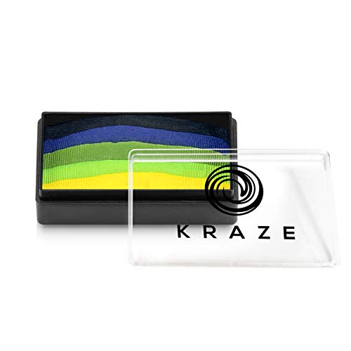 Kraze FX Dome Stroke - Dragon Dance (25 gm), Professional 1-Stroke Split Cake, Hypoallergenic, Non-Toxic, Water Activated Face & Body Painting Makeup Supplies for Adults