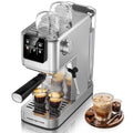 Large Silver KEENSTAR 20-Bar Espresso Machine with Milk Frother - Hot & Cold Coffee Maker