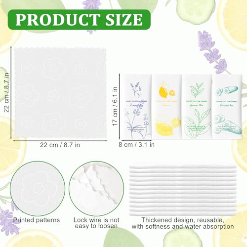 Moist Cotton Towelettes Bulk Pack 240 Individually Wrapped Scented Towels - Lavender, Green Tea, Lemon, Cucumber