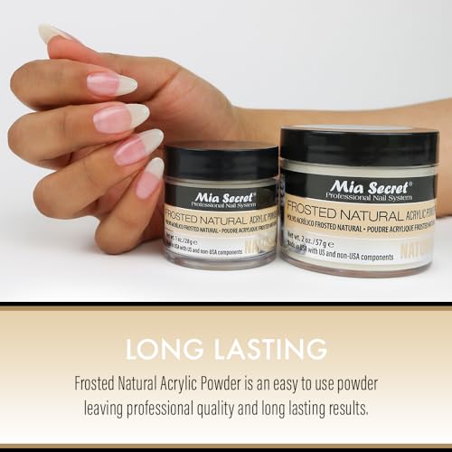 Mia Secret Frosted Natural Acrylic Powder MADE IN USA multiple sizes (1 oz.)