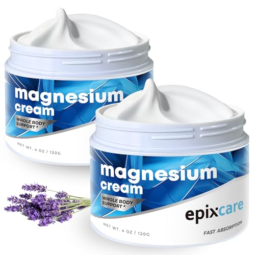 EpixCare Magnesium Cream 4oz Pack of 2 for Neuropathy & Night Relaxation