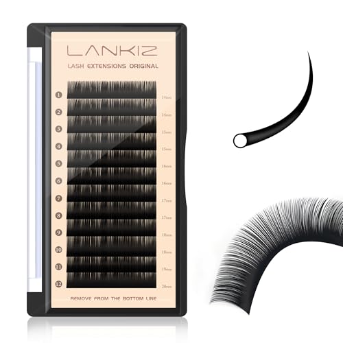Classic Volume Lash Extension, 0.03 C Curl 14-20mm Mixed Eyelash Extension Lash Trays, Super Matt Black Individual Lash Extensions for Professional Salon Use