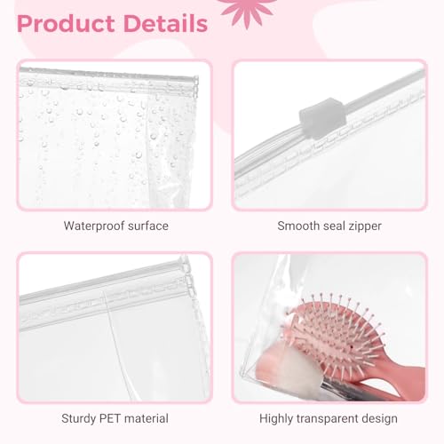 OMISTAR 100 Pcs Clear Cosmetic Bags Bulk,Transparent Zipper Toiletry Pouch Travel Makeup Bags Waterproof Mini PET Cosmetic Organizers for Toiletries for Women Men Travel Vacation
