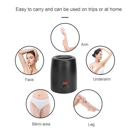 ZJchao Hair Removal Wax Warmer Pot, Quickly Melting Aluminum Alloy Liner Hot Wax Heater Machine for Home and Travel for All Types of Wax