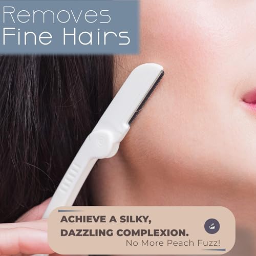 Jasclair Dermaplaning Razor (6 Count) ? Face Razors for Women for Peach Fuzz, Eyebrow Shaping & Gentle Exfoliation ? At-Home Facial Shaver for Smooth Skin and Flawless Makeup Prep