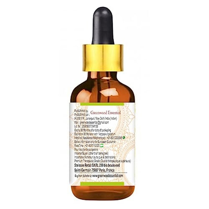 Greenwood Essential Green Tea Oil (Camellia sinensis) with Glass Dropper | Cold Pressed | Natural | Undiluted | for Diluting Essential Oils | for Skin & Massage | Men & Women | 15ml (0.50 oz)