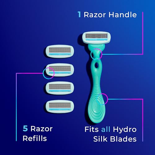 Schick Hydro Silk Sensitive Skin Razor for Women With 5 Moisturizing Razor Blade Refills & Skintimate Coconut Delight Moisturizing Shave gel for Women, 7 Ounce (Pack of 3)