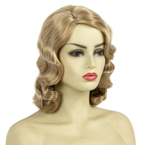 MEDISIFA Blonde 1920s Flapper Wig for Women Gatsby Roaring 20s Costume - Finger Wave Vintage Party Hair