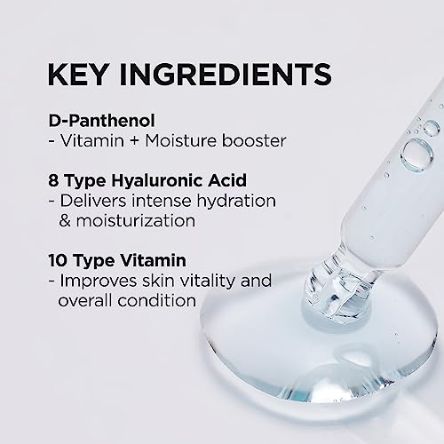 Hyaluronic Acid Face Serum with Panthenol - 8 Types of Moisturizing & 10 Vitamins, 31g